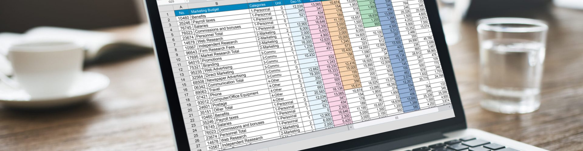Spreadsheet Document Information Financial Startup Concept